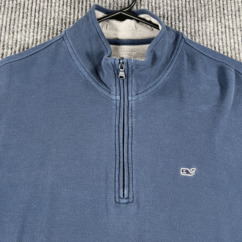 Vineyard Vines Mens Sweatshirt Medium Large Long Sleeve 1/4 Zip Mock Neck Cotton